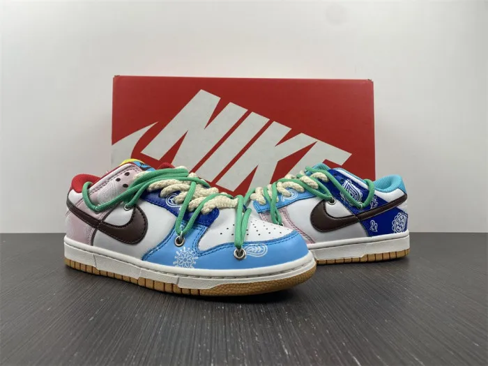 Rep nike dunk low se '''' free.99'''' cashew flower pink blue purple green ct2496-100 0119