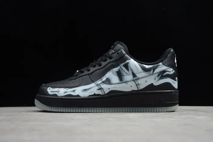 Cheap nike air force 1 low black skeleton halloween bq7541-001 0128