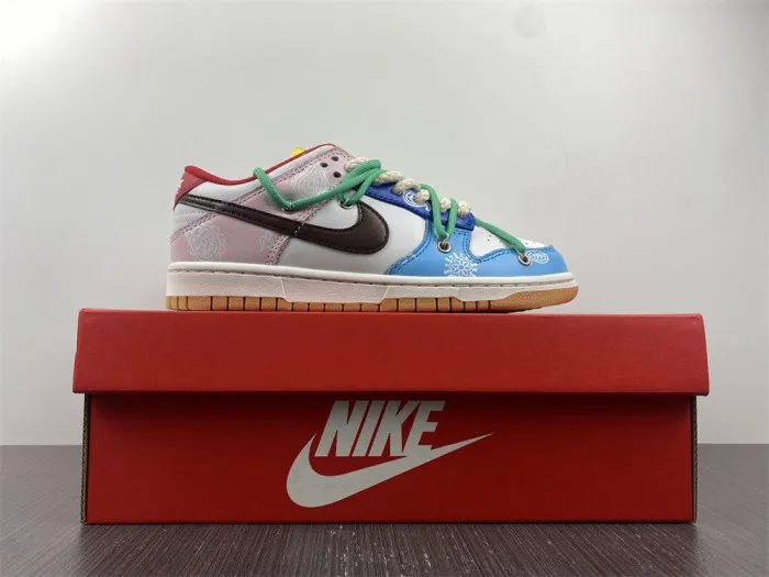 Rep nike dunk low se '''' free.99'''' cashew flower pink blue purple green ct2496-100 0119