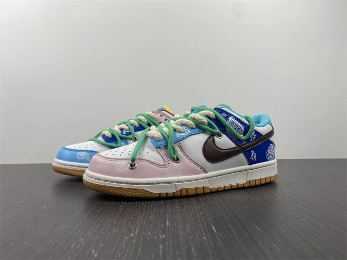 Rep nike dunk low se '''' free.99'''' cashew flower pink blue purple green ct2496-100 0119