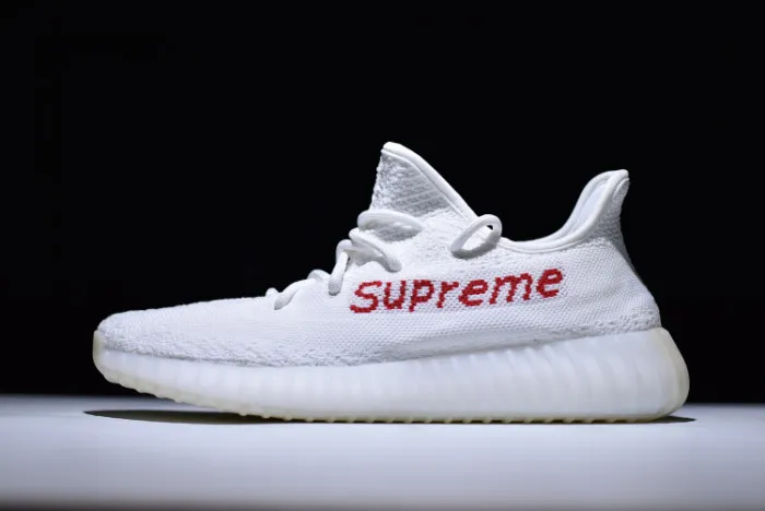 Rep Sup*e x ad*s yeezy boost 350 v2 white red shoes 0202