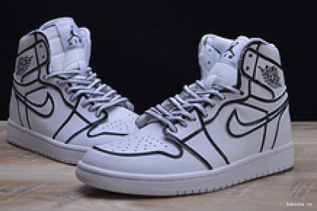 Reps air retro nike pencil” 1 aa4724-110 white jordan mens “comic hand-painted 3d 0214