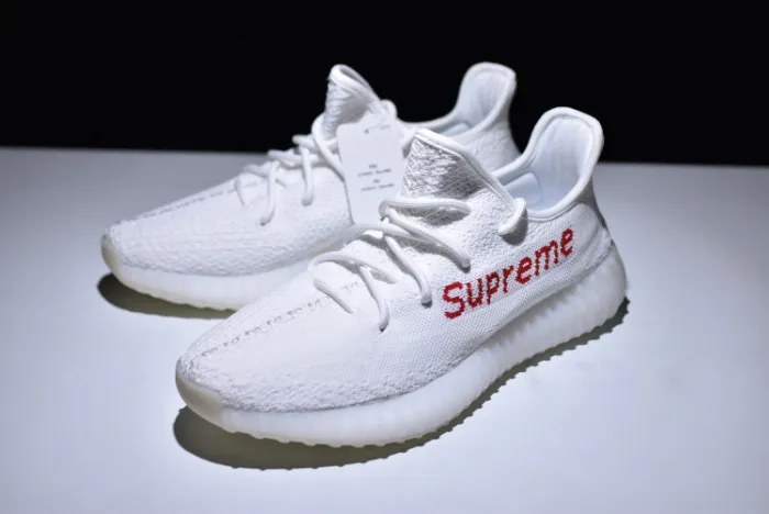 Rep Sup*e x ad*s yeezy boost 350 v2 white red shoes 0202