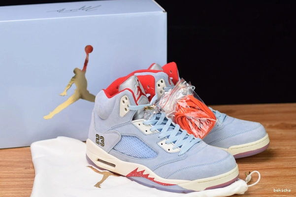 Reps blue 5 jordan retro ice ci1899-400 room trophy 0211