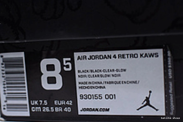 Rep nike jordan 930155-001 air retro 4 kaws black 0210