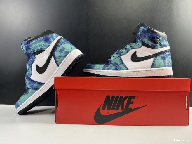 Rep tie-dye green jordan 1 cd0461-100 air aurora white black 0225