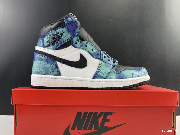 Rep tie-dye green jordan 1 cd0461-100 air aurora white black 0225