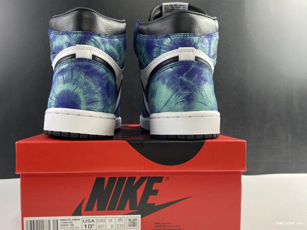 Rep tie-dye green jordan 1 cd0461-100 air aurora white black 0225