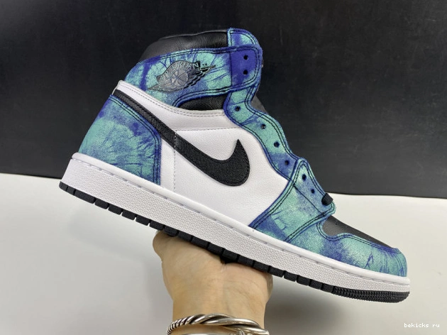 Rep tie-dye green jordan 1 cd0461-100 air aurora white black 0225